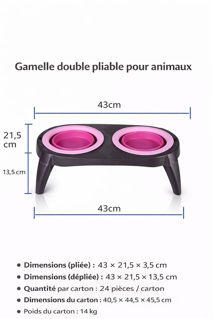 Double Gamelle Pliable de Voyage – Compacte, Portable & Anti-Débordement