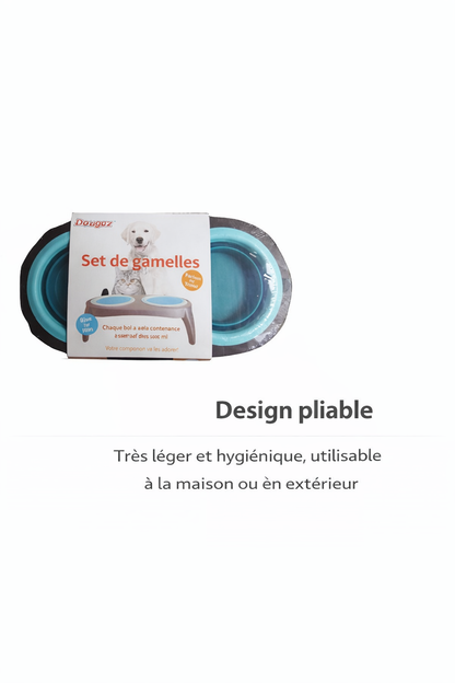 Double Gamelle Pliable de Voyage – Compacte, Portable & Anti-Débordement