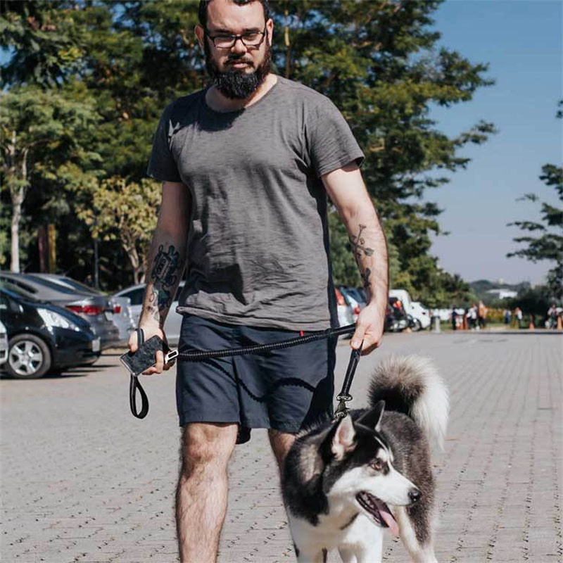 Laisse Multifonction pour Chien – Réglable, Anti-Traction & Compatible Ceinture de Voiture